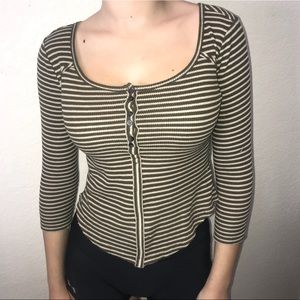 Striped midi sleeve shirt from free people